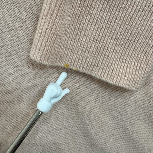 Halogen Sweater Womens Large Pink 100% Cashmere V Neck Knit Pullover Long Sleeve - Picture 6 of 8